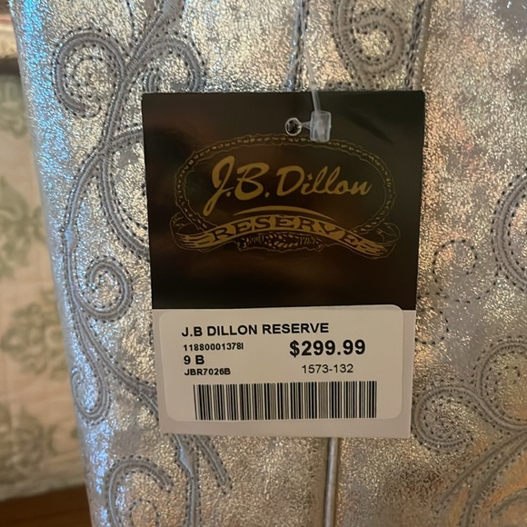 Never been worn, silver J.B Dillon Reserve cowgirl boots - Picture 4 of 4
